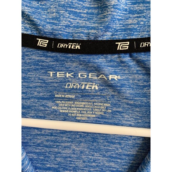 Tek Gear Mens L Blue Long Sleeve 1/4 Zip Athletic Pullover 8925 GUC Performance - Picture 6 of 6